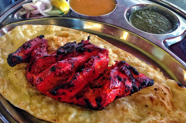 naan with tandoori chicken landscape